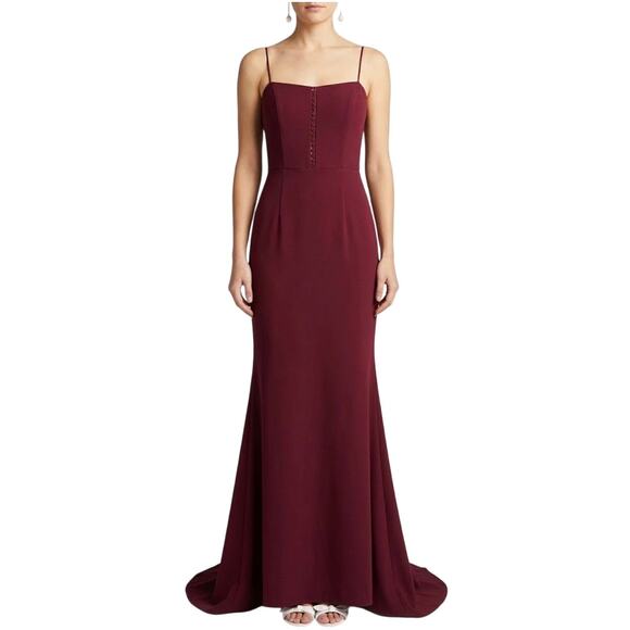 Jarlo London Dresses & Skirts - Jarlo Sleeveless Cutout A-Line Long Evening Gown Burgundy Red Size 8 Dress